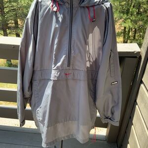Nike Gray and Red Hooded Jacket